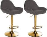 2er Set Barhocker Braga Gold Stoff - dunkelgrau