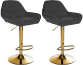 2er Set Barhocker Braga Gold Stoff - schwarz