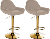 2er Set Barhocker Braga Gold Stoff - taupe