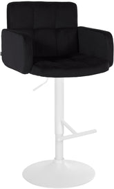 Barhocker Los Angeles Samt wei� - schwarz
