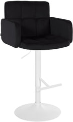 Barhocker Los Angeles Samt wei� - schwarz
