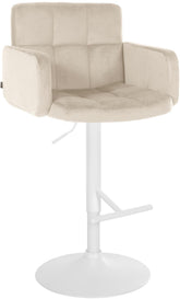 Barhocker Los Angeles Samt wei� - creme
