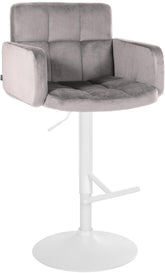 Barhocker Los Angeles Samt wei� - grau