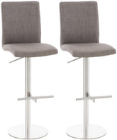 2er Set Barhocker Cadiz Stoff edelstahl - grau