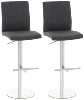 2er Set Barhocker Cadiz Stoff edelstahl - dunkelgrau