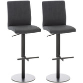 2er Set Barhocker Cadiz Stoff schwarz - dunkelgrau