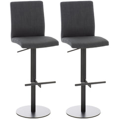 2er Set Barhocker Cadiz Stoff schwarz - dunkelgrau