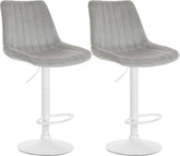 Set di 2 sgabelli da bar Toni in velluto grigio, design elegante e comfort ottimale per la tua casa.