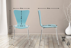 4er Set Besucherstuhl Calisto - hellblau
