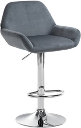 Barhocker Braga Samt chrom - dunkelgrau