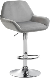 Barhocker Braga Samt chrom - grau