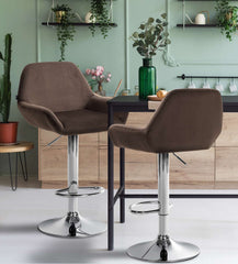 Barhocker Braga Samt chrom - braun
