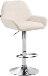 Barhocker Braga Samt chrom - creme