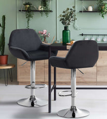 Barhocker Braga Samt chrom - schwarz