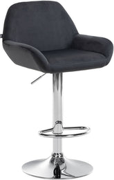 Barhocker Braga Samt chrom - schwarz