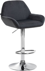 Barhocker Braga Samt chrom - schwarz