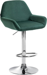 Barhocker Braga Samt chrom - dunkelgr�n