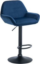 Barhocker Braga Samt schwarz - blau