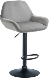Barhocker Braga Samt schwarz - grau