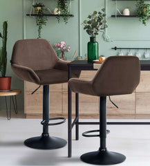 Barhocker Braga Samt schwarz - braun