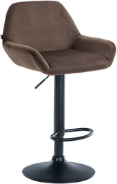 Barhocker Braga Samt schwarz - braun