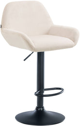 Barhocker Braga Samt schwarz - creme