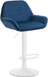 Barhocker Braga Samt wei� - blau