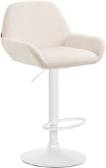 Barhocker Braga Samt wei� - creme