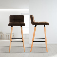 Barhocker Lincoln Samt - braun