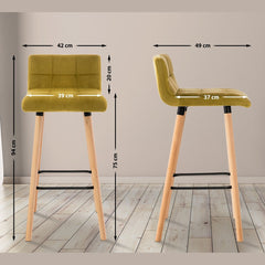 Barhocker Lincoln Samt - gelb