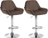 2er Set Barhocker Braga Samt chrom - braun