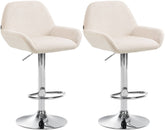2er Set Barhocker Braga Samt chrom - creme