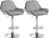 2er Set Barhocker Braga Samt chrom - grau