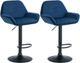 2er Set Barhocker Braga Samt schwarz - blau