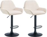 2er Set Barhocker Braga Samt schwarz - creme