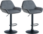 2er Set Barhocker Braga Samt schwarz - dunkelgrau