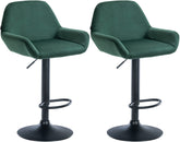 2er Set Barhocker Braga Samt schwarz - dunkelgr�n