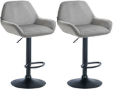 2er Set Barhocker Braga Samt schwarz - grau