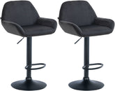 2er Set Barhocker Braga Samt schwarz - schwarz