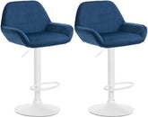2er Set Barhocker Braga Samt wei� - blau