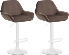 2er Set Barhocker Braga Samt wei� - braun