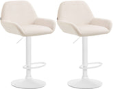 2er Set Barhocker Braga Samt wei� - creme