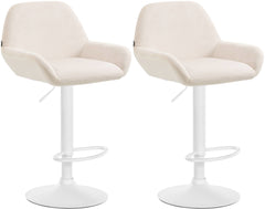 2er Set Barhocker Braga Samt wei� - creme