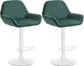 2er Set Barhocker Braga Samt wei� - dunkelgr�n