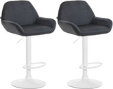 2er Set Barhocker Braga Samt wei� - schwarz