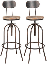 2er Set Barhocker Pino, Holz - bronze
