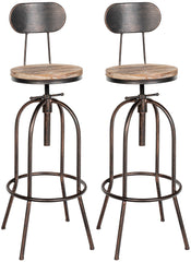 2er Set Barhocker Pino, Holz - bronze