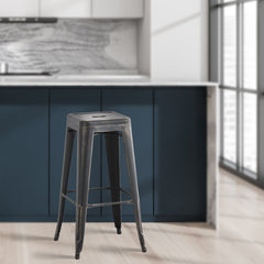 Barhocker Joshua antik - schwarz-gold - InfinityMarket