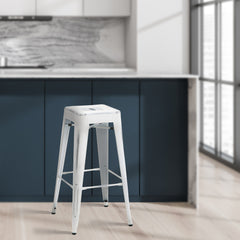 Barhocker Joshua - antik weiß - InfinityMarket