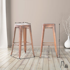 4er Set Barhocker Joshua - kupfer
